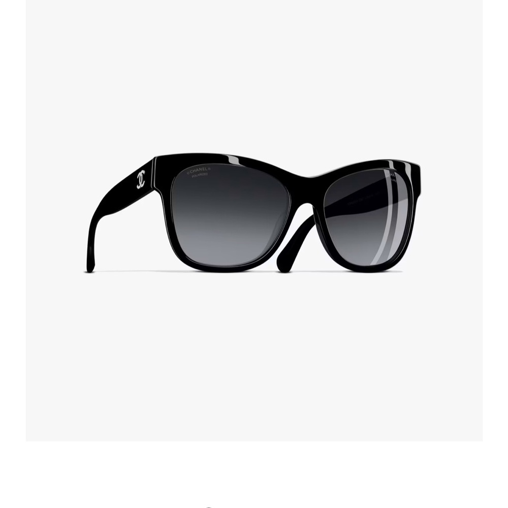 CHANEL Black Gradient Lens Oversized Square Sunglasses
